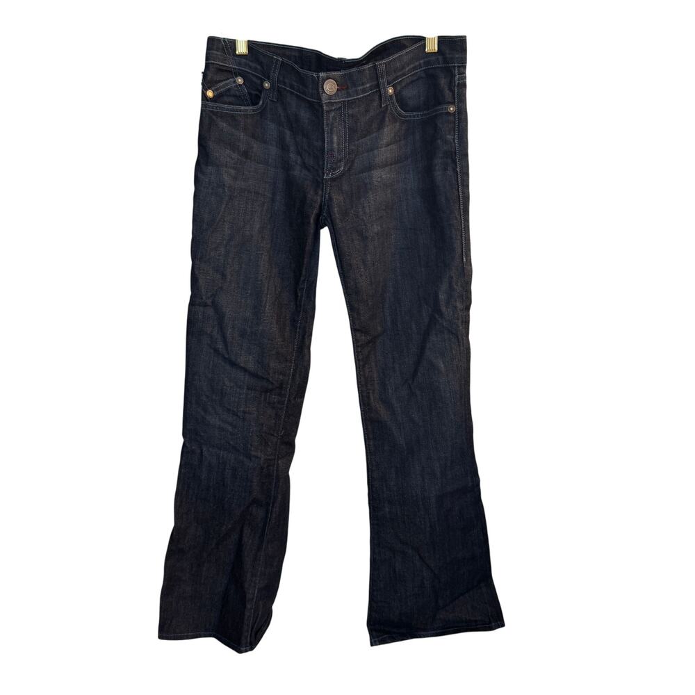 Rock & Republic Jeans Women's 32 Dark Blue Bootcut Embroidered Logo Mid Denim